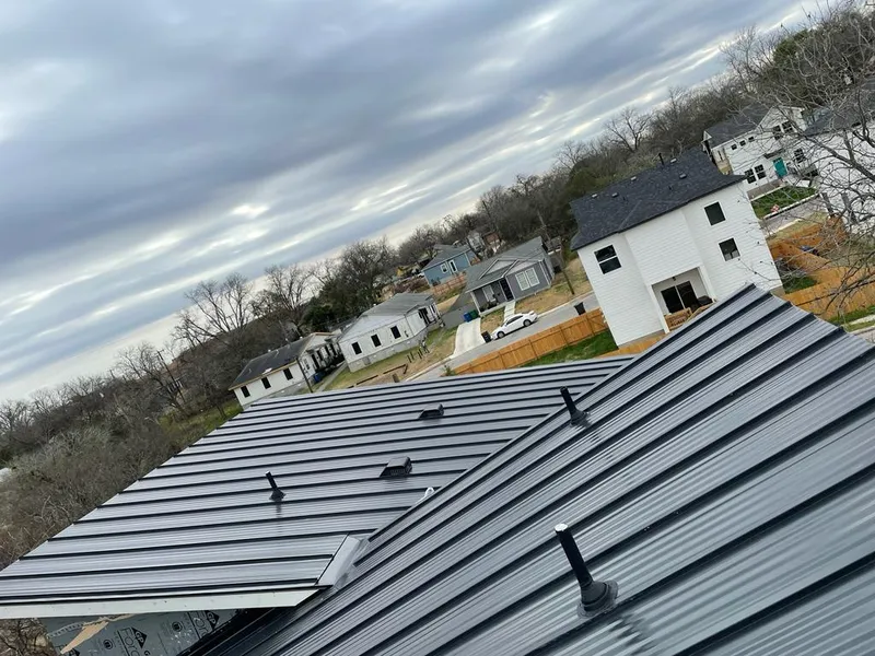 Standing seam metal roof panels with vents for Skylight Repair in French Valley